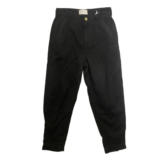 Everlane Womens Tencel Relaxed Chino Black Tapered Pants Size 4 - Picture 2 of 11